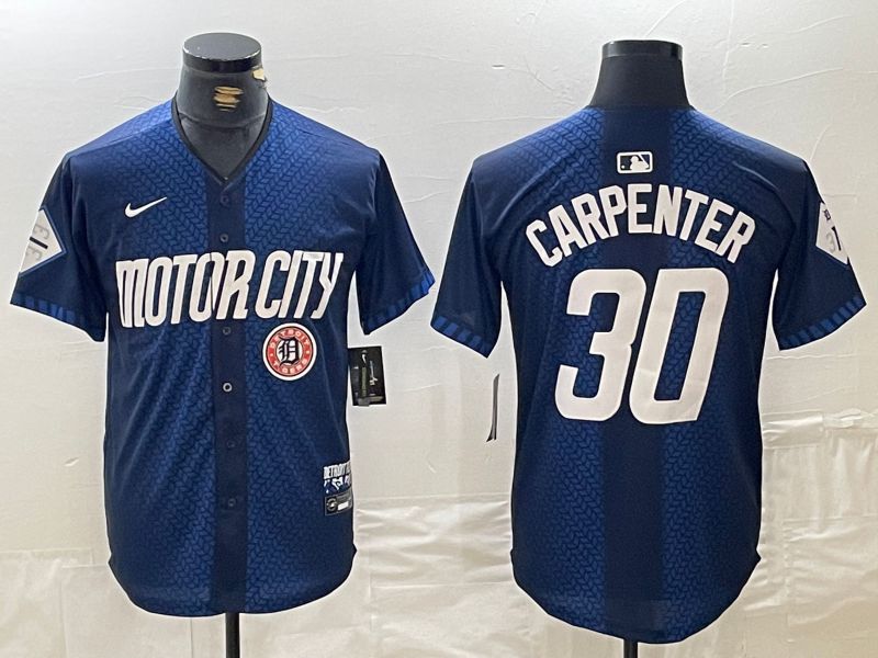 Men Detroit Tigers #30 Carpenter Blue City Edition Nike 2024 MLB Jersey style 4